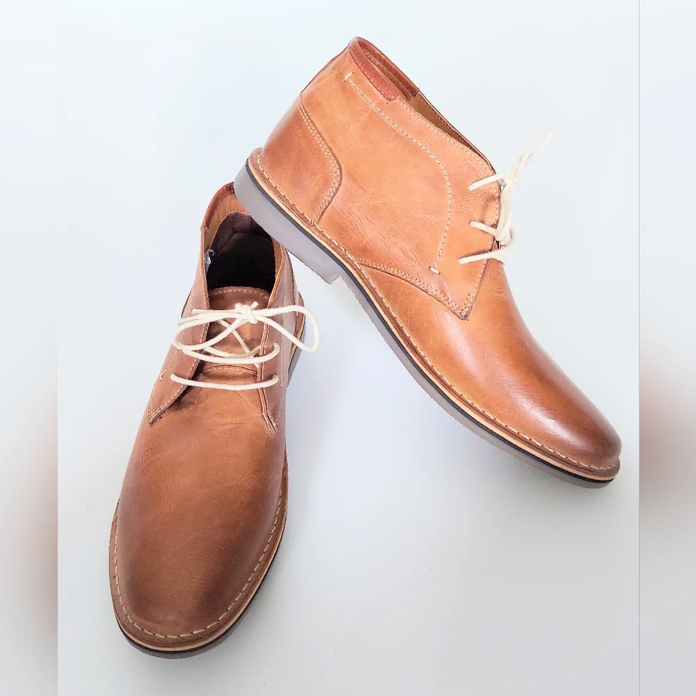 Steve Madden Hestonn Chukka Boots Tan Leather Mens Size 11